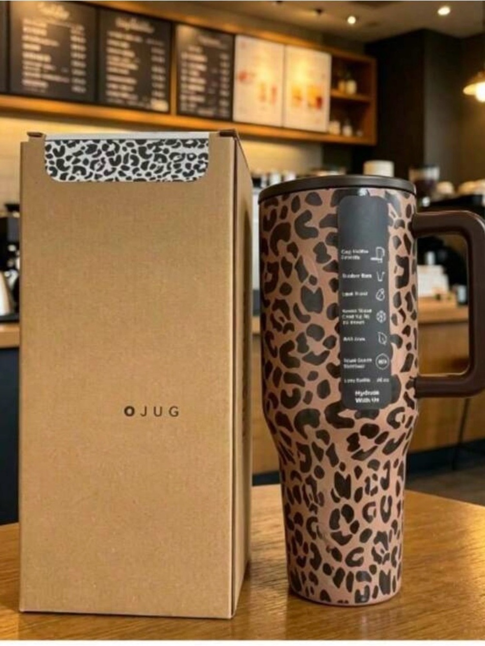 Hydrojug travel Leopard-Print Mug